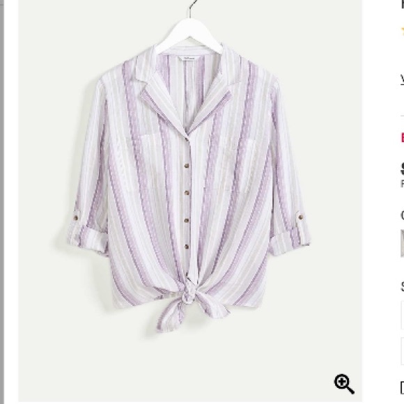 Reitmans Tops - NWT / Reitmans / Linen Blend / Striped / Button Down / Blouse